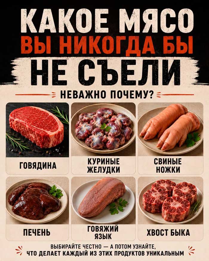 😱 Вы бы смогли это съесть? 6 видов мяса, которые одни обожают, а другие даже видеть не могут